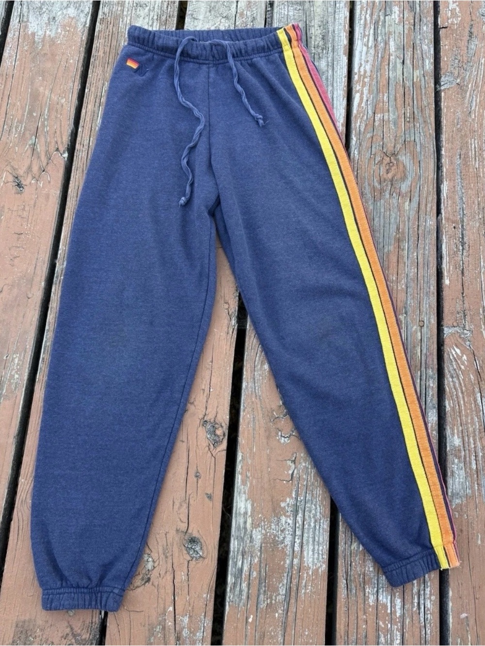 Aviator Nation Navy Sweatpants Joggers 5 Stripes